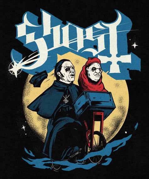 Ghost Bc Shirt, Ghost Comic, Arte Heavy Metal, Moon Shot, Ghost Album, Demon Baby, Ghost Papa, Heavy Metal Art, Shoot The Moon