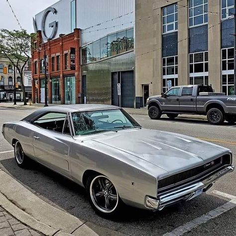 November 27 2020 at 01:14PM Silver Chargers, 1968 Dodge Charger, Old Vintage Cars, Mopar Muscle Cars, Custom Muscle Cars, Car Classic, Us Cars, American Muscle, American Muscle Cars