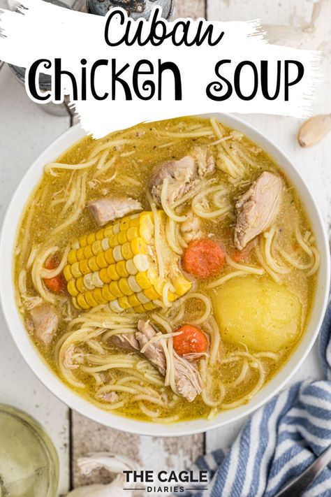 Cuban Lentil Soup Recipe, All American Recipes, Cuban Chicken Soup Recipes, Cuban Food Recipes Authentic, Cuban Dishes Authentic, Cuban Soup Recipes, Carribean Recipes Authentic, Latino Food Recipes, Authentic Cuban Recipes