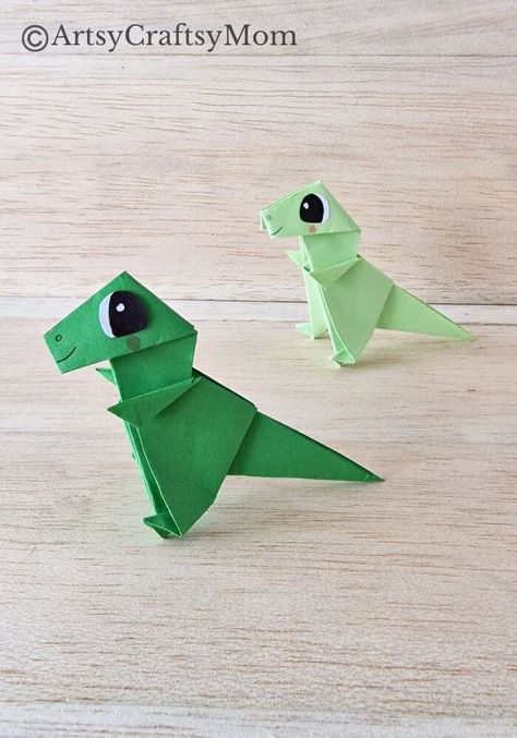 Cute and Easy Origami Dinosaur Craft for Kids 9 Koi Fish Craft, Origami Octopus, Origami Ghost, Dinosaur Crafts Kids, Origami Koi Fish, Origami Dinosaur, Dinosaur Origami, Ghost Craft, Dinosaur Craft