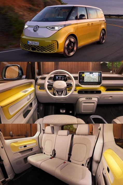 Vw Buzz Camper, Electric Volkswagen, Vw Buzz, Volkswagen Id Buzz, Volkswagen Id4, Yellow Volkswagen Bus, Gerobak Dorong, Luxury Van, Volkswagen Transporter