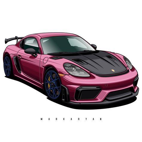 Porsche Cayman GT4 RS (718). Order illustration of your car. Write me to DM or email. Contact in BIO. #porsche #porschecayman #porschecaymangt4 #caymangt4 #carartwork #automotiveart #vectorillustration #olegmarkaryan #porsche718 Order Illustration, Car Cake Tutorial, Gt4 Rs, 718 Cayman Gt4, Ford Mustang Wallpaper, Porsche Cayman Gt4, Senior Jackets, Mustang Wallpaper, Interior Design Student