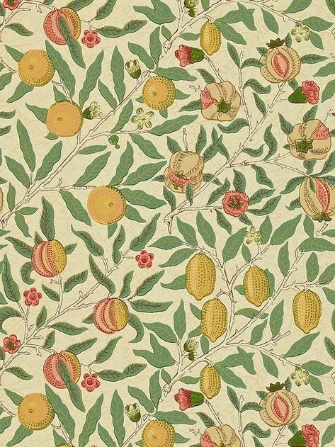 Green Fruit Wallpaper, Victorian Terrace Bathroom, Cork Board Art, Calm House, Multicoloured Wallpaper, William Morris Wallpaper, Funky Wallpaper, William Morris Patterns, Morris Wallpapers