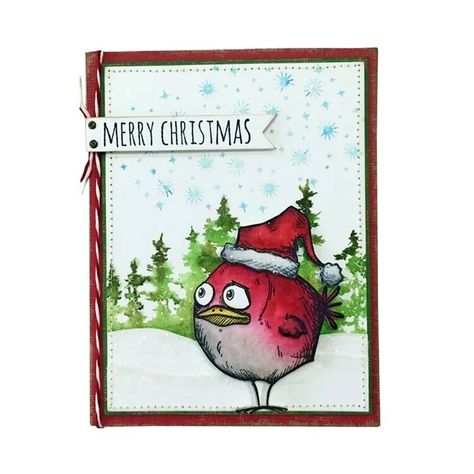 Have You Caught the Bird Crazy Craze? - Project Idea - Scrapbook.com Crazy Birds Christmas Cards, Tim Holtz Crazy Birds, Big Shot Machine, Crazy Birds, Creativity Ideas, Crazy Bird, Tim Holtz Sizzix, Christmas Bird, Bird Cards