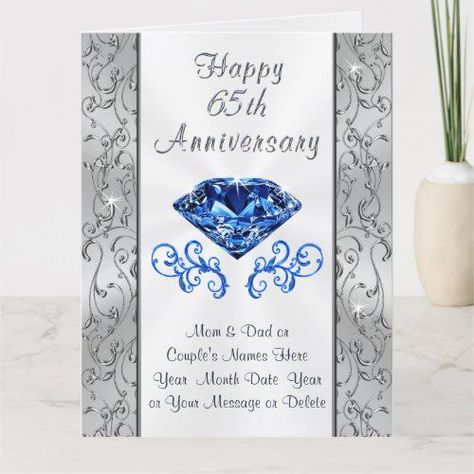 Big Beautiful 65th Wedding Anniversary Cards for $8.40 - Wedding Invitations Wedding Anniversary Centerpieces, Anniversary Centerpieces, Anniversary Photo Album, 65th Wedding Anniversary, Hosting Ideas, Anniversary Message, Wedding Anniversary Photos, 65th Anniversary, Custom Stamp