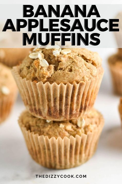 Healthy Banana Muffins Recipe, Banana Applesauce Muffins, Banana Muffin Recipe Healthy, Beaming Baker, Healthy Banana Recipes, Banana Muffins Recipe, Ripe Banana Recipe, Gluten Free Banana Muffins, Banana Oatmeal Muffins