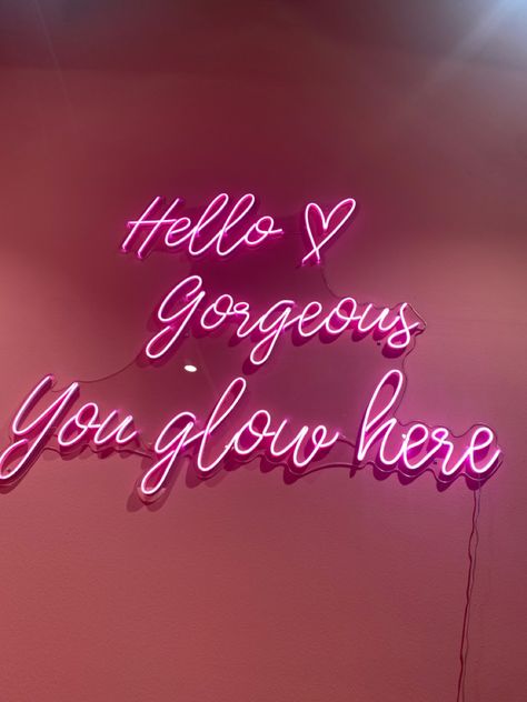 Neon Salon Sign, Pink Spa Aesthetic, Pink Esthetician Aesthetic, Beauty Salon Quotes, Pink Salon Aesthetic, Pink Esthetician, Makeup Studio Decor, Beauty Room Salon, Esthetician Room Decor