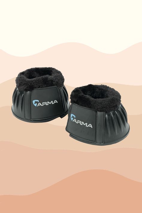 Black ARMA Horse Bell Boots with Fleece Trim. Bell Boots, Girl Essentials, Horse Girl, Christmas List, Free Delivery, Horses, Trim, Boots, Christmas