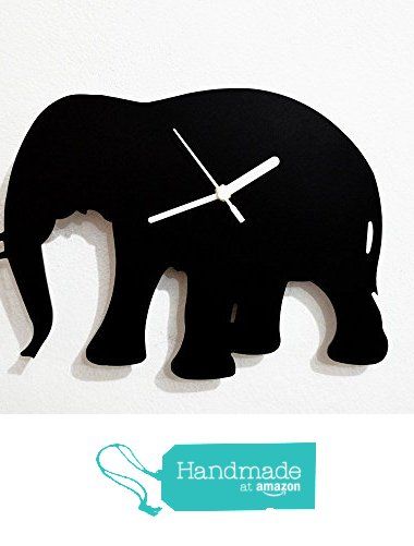 Elephant Silhouette - Wall Clock from Sol Pixie Dust https://smile.amazon.com/dp/B01FHSP1MQ/ref=hnd_sw_r_pi_dp_KHoHxb0X21RXS #handmadeatamazon Elephant Clock, Elephant Silhouette, White Clocks, Tshirt Illustration, Grey Hoodie Men, Diy Clock Wall, Clock Hands, Diy Clock, Black Acrylic