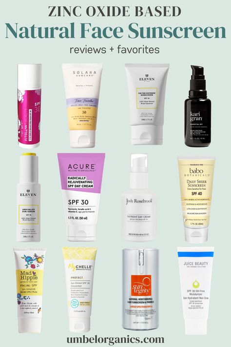 12 brands of zinc oxide based sunscreen for the face Clean Sunscreen, Sunscreen Guide, Sunscreen Recipe, Cleaner Living, Zinc Oxide Sunscreen, Nontoxic Beauty, Babo Botanicals, Toxic Products, Clean Products