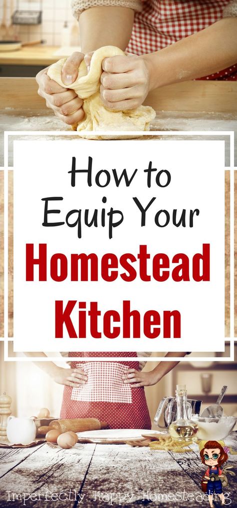 How to equip your homestead kitchen - the essentials for a homesteading kitchen. Homesteading Kitchen, Homestead Kitchen, Homesteading Diy, Homestead Farm, Homestead Gardens, Homesteading Skills, Homestead Living, Urban Homesteading, Living Off The Land