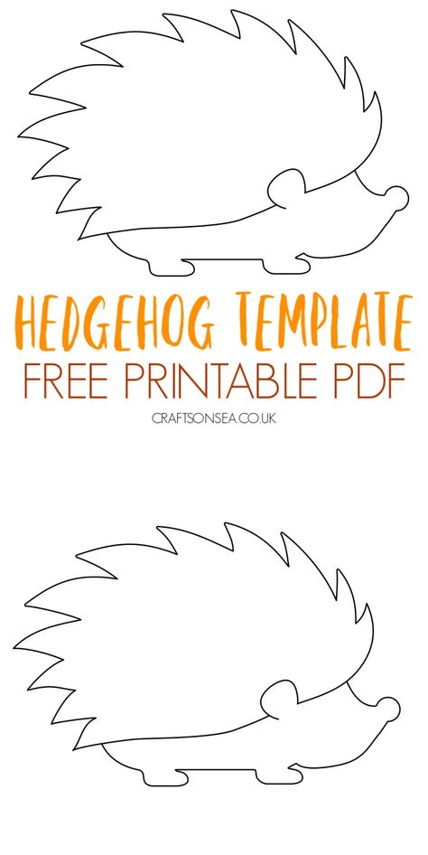 hedgehog template free printable PDF for kids crafts Hedgehog Craft For Kids Preschool, Hedgehog Crafts For Preschoolers, Kids Autumn Crafts, Hedgehog Activities For Kids, Hedgehog Craft Preschool, Hedgehog Template, Hibernation Crafts, Hedgehog Craft, Free Printable Crafts