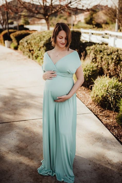 Seaglass Feather-light™ Poly {Eternity} Infinity Style Wrap Gown Maternity Photoshoot Dresses, Photoshoot Dresses, Maternity Photo Props, Maternity Styles, Boho Gown, Dresses Maternity, Maternity Bridesmaid Dresses, Dresses Tulle, Maternity Gown