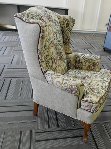 Dual Upholstered wing chair Alabaster Decor, Wing Back Chairs Living Room, Wing Chair Upholstery Ideas, Chairs For Nursery, Recover Chairs, Wing Chair Upholstery, Table Chairs Dining, Foyer Seating, Modern Living Room Brown