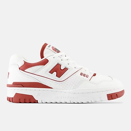 New Balance Shoes Red, Red New Balance 550, White And Red Shoes, Red Sneakers Women, New Balance 550 Red, White And Red Sneakers, Red And White Shoes, Red And White Sneakers, Red New Balance