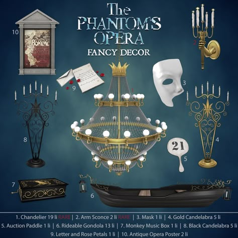 Fancy Decor - The Phantoms Opera Sims 4 Phantom Of The Opera, Sims 4 Broadway Cc, Sims 4 Cc Phantom Of The Opera, Phantom Of The Opera Sims 4 Cc, Sims 4 Phantom Of The Opera Cc, Sims 4 Cc Fancy Furniture, Sims Halloween, Phantom Aesthetic, Victorian Ballroom