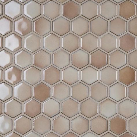 Merola Tile Hudson 2 in. Due Hex Truffle 12-1/2 in. x 11-1/4 in. Porcelain Mosaic (9.97 sq. ft. /Case)-FPLH2X71 - The Home Depot Hexagon Floor, Hexagon Tile Floor, Hex Tile, Mosaic Floor, Merola Tile, Porcelain Mosaic Tile, Hexagonal Mosaic, Mosaic Flooring, Forest House