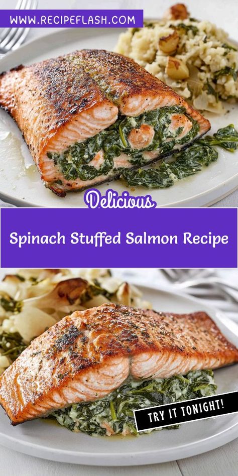 Want to elevate your Mediterranean dinner ideas with a tasty twist? This Spinach Stuffed Salmon Recipe is not just a feast for the eyes but also a healthy choice for your family. Be sure to save this recipe for future meals that will delight and inspire! Stuffed Salmon Recipes, Spinach Stuffed Salmon, Stuffed Salmon Recipe, Mediterranean Dinner, Stuffed Salmon, Healthy Dinner Options, Healthy Weeknight Meals, Healthiest Seafood, Gourmet Dinner