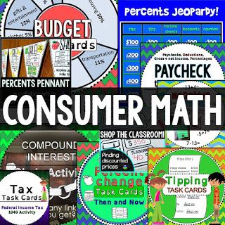 Consumer Math bundle Balancing Checkbook, Financial Literacy Activities, Rounding Decimals, Consumer Math, Math About Me, 7th Grade Math, Math Projects, Math Methods, Homeschool Math