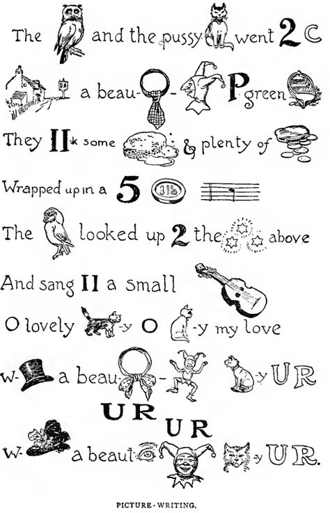 Drawing Games Ideas for Kids : Doodling Pencil and Paper Boredom Busters | HIEROGLYPHICS GAME  As a change from ordinary letter-writing, ” Hieroglyphics ” are amusing and interesting to make. The best explanation is an example, such as is given on pp. 46 and 47, the subject being two verses from a favourite nursery song. Games Ideas For Kids, Sea Drawings, Blind Drawing, Nursery Songs, Moral Stories For Kids, Writing Pictures, Art Games, Games Ideas, End Of Term