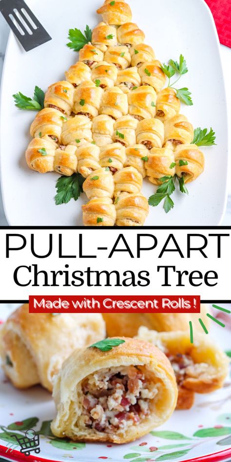 It doesn’t get any more festive than this Pull-Apart Crescent Roll Christmas Tree Appetizer! It’s perfect for holiday parties, potlucks, get-togethers, and even a light dinner or brunch! via @easybudgetrecipes Savory Pull Apart Christmas Tree, Crescent Roll Xmas Tree, Pull Apart Christmas Tree Bread Crescent Rolls, Pull Apart Crescent Christmas Tree Pillsbury, Pull Apart Christmas Tree Crescent Rolls, Christmas Tree Pull Apart Appetizer, Crescent Roll Pull Apart Christmas Tree, Crescent Roll Appetizers Christmas, Pull Apart Christmas Tree Bread Crescent