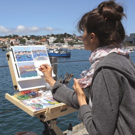 Pleinair Painting, Lena Rivo, Plein Air Easel, Pochade Box, Travel Art Kit, The Artist's Way, Air Painting, Some Thoughts, Watercolor Projects