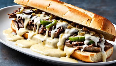 garlic aioli for philly cheesesteak Cheese Sauce For Philly Steak Sandwiches, Philly Steak Sauce, Cheese Sauce For Cheesesteaks, Philly Steak Sandwich, Philly Sandwich, Ultimate Sandwich, Philly Steak, Jalapeno Sauce, Cheese Steak Sandwich