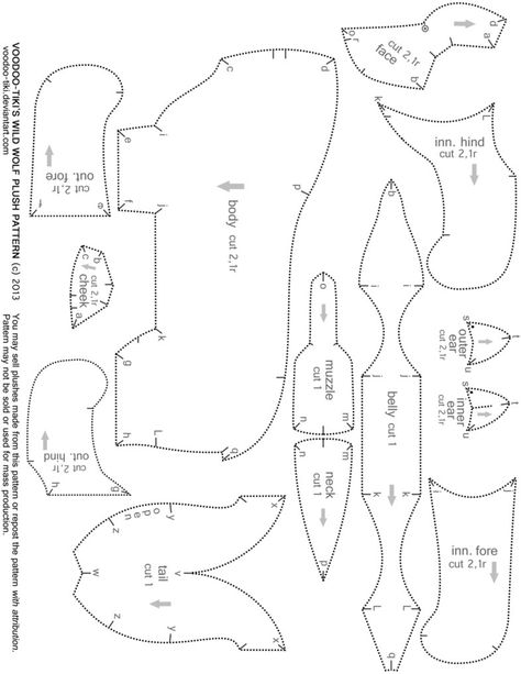 Wild Wolf plush pattern by Voodoo-Tiki on DeviantArt Wolf Plush Pattern, Plush Ideas, Wolf Stuffed Animal, Thesis Inspiration, Wolf Plush, Bear Patterns Free, Teddy Bear Sewing Pattern, Soft Toy Patterns, Animal Sewing Patterns