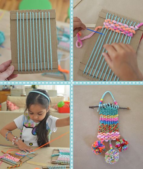 Rope Rugs, فن النسيج, Weaving For Kids, Crafty Kids, Bookmarks Printable, Weaving Projects, Craft Club, Camping Crafts, Childrens Crafts