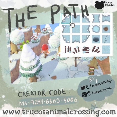 Winter Path Acnh, Acnh Snow Path, Acnh Snow, Acnh Christmas Code, Path Acnh, Acnh Pattern, Acnh Winter, Acnh Patterns, Motif Acnl