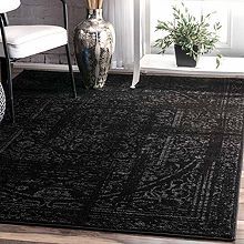 nuLoom Vintage Arlena Rug Distressed Ring, Minneapolis Apartment, Carpet Diy, Black And Grey Rugs, Carpet Decor, Soft Modern, Grey Color Palette, Black Carpet, Beige Carpet