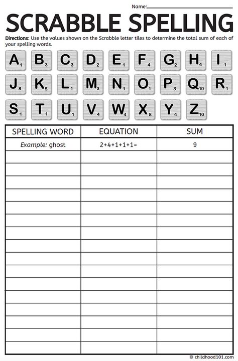 Words In Words Game, Math Activity 3rd Grade, Ela Games 1st Grade, Fun Games Printable, Spelling Word Activities Second, 3rd Grade Spelling Words List Activities, Word Work Games Second Grade, Fun Learning Games For 2nd Grade, Scrabble Spelling Worksheet