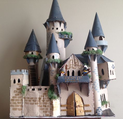 https://flic.kr/p/xFUf7b | Ghadyn Manor (cardboard castle) | Paper Castle, Castle Crafts, Castle Project, Cardboard Castle, Cardboard Box Crafts, Glitter Houses, Cardboard House, Castle Designs, Paper Towel Roll Crafts