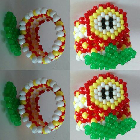 Mario Kandi Patterns, Kandi Backpack, Mario Kandi, Kandi Flower, Kandi Charms, Kidcore Jewelry, Kandi Jewelry, Kandi Rave, Rave Bracelets