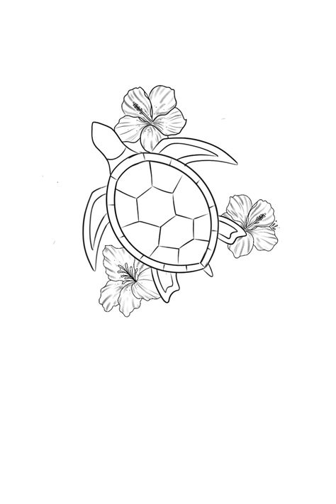 Ohana Sea Turtle Tattoo, Turtle And Rose Tattoo, Hibiscus And Turtle Tattoo, Sea Turtle And Wave Tattoo, Turtle With Hibiscus Tattoo, Sea Turtle Line Drawing, Hibiscus Turtle Tattoo, Turtle Tattoo With Flower, Turtle Wave Tattoo