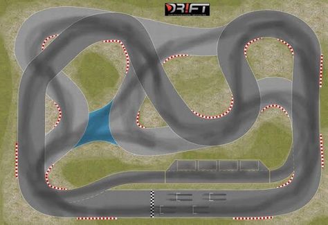 Rc Car Track Diy, Rc Car Track, Drift Track, Arcade Ideas, Rc Off Road, Rc Track, Road Maps, Go Kart Racing, Race Tracks