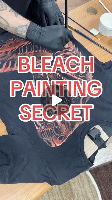 𝐘𝐞𝐭𝐢 𝐓𝐞𝐚𝐫𝐬 on Instagram: "Gonna be knocking out some more shirts this week yall 💯🤘 hit me up if you wanna buy them when you see them on my story 💸 #bleachart" Diy T Shirt Ideas Paint, Bleached Clothes Ideas, Bleach Shirt Ideas, Bleaching Fabric, Bleach Art Shirts, Embroidery Knots, Bleach Painting, Bleach Dye Shirts, Shirt Crafts