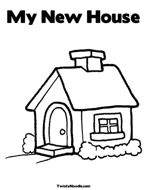 my new home coloring pages for kids | My New House Coloring Page - Twisty Noodle Family Coloring Pages, Twisty Noodle, House Colouring Pages, Cartoon House, Holiday Lettering, Detailed Coloring Pages, Family Coloring, Color Magic, Little Cottage