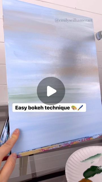 How To Paint Blurry Background Acrylic, Bokeh Watercolour Tutorial, Indian Canvas Painting Easy, How To Paint Bokeh Effect, How To Paint Bokeh, Morning Painting Easy, Blended Background Paintings, Easy Paintings For Beginners Tutorials, Bokeh Painting Tutorial