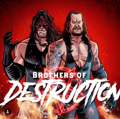 Brothers Of Destruction Wwe Comics, Wwe Fanart, Venom Groot, Brothers Of Destruction, Wwe Posters, Wrestling Wallpapers, Kane Wwe, Wrestling Pictures, Aj Styles Wwe