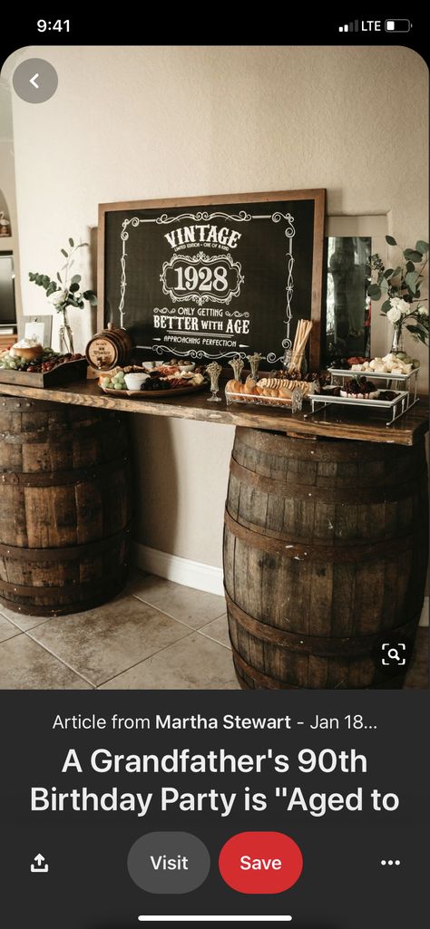 Mens Birthday Color Schemes, Whiskey Theme Party Decor, Aged To Perfection Party Theme For Woman, Whiskey Centerpieces For Men, Bourbon Birthday Party Ideas, 50th Birthday Decorations For Men Decor, Whiskey Birthday Party Ideas, Male 40th Birthday Party Ideas, Male Birthday Party Ideas