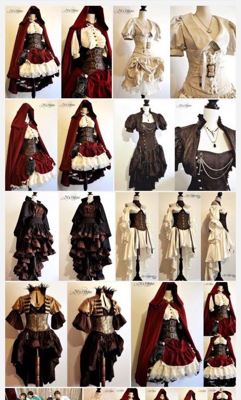 Steampunk Mode, Gaun Abad Pertengahan, Mode Steampunk, Steampunk Cosplay, Steampunk Costume, Steampunk Clothing, Drawing Clothes, Bustiers, Steampunk Fashion