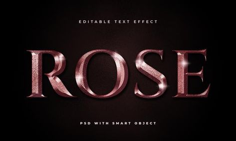 Rose gold text effect Premium Psd | Premium Psd #Freepik #psd #mockup #gold #rose #typography Rose Typography, Rose Logo, About Rose, 3d Typography, Gold Text, Punching Bag, Text Effect, Text Art, Text Effects