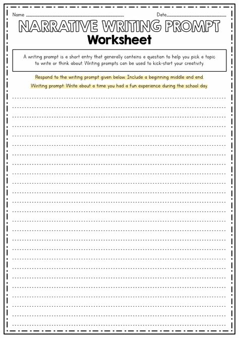 Narrative Text Worksheet, Kindergarten Narrative Writing Prompts, Personal Narrative Writing Prompts, Worksheets For 4th Grade, Igcse English, Narrative Writing Lessons, 4th Grade Writing Prompts, Narrative Writing Activities, Narrative Prompts