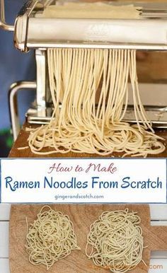 Learn to make homemade ramen noodles from scratch (tip: a pasta machine makes easy work of this recipe!) Ramen Noodles From Scratch, Make Ramen Noodles, Noodles From Scratch, Homemade Ramen Noodles, Noodle Recipes Homemade, Pasta Dough Recipes, Homemade Pasta Recipe, How To Make Ramen, Homemade Ramen