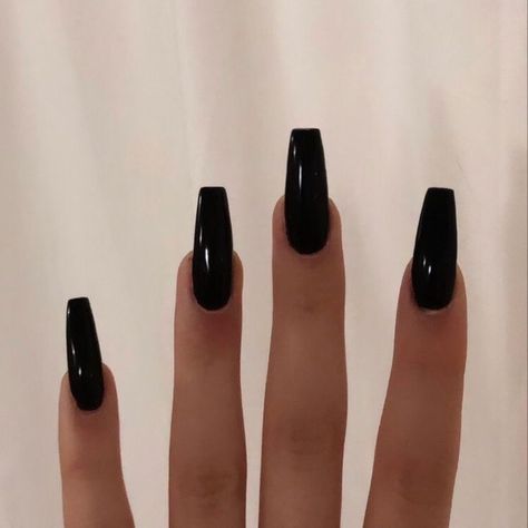 Black Acrylic Nails, Goth Nails, Grunge Nails, Simple Acrylic Nails, Black Nail, Nail Jewelry, Minimalist Nails, Dream Nails, Pretty Acrylic Nails