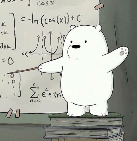 Study Cartoon Aesthetic, Math Cartoons, Math Wallpaper, Ice Bear We Bare Bears, Math Pictures, We Bare Bears Wallpapers, School Icon, Ice Bears, Studying Math