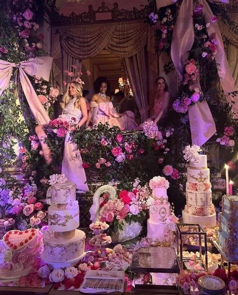 Marie Antoinette Party, Quince Themes, 17th Birthday Ideas, Bday Party Theme, Tea Party Theme, Garden Party Wedding, Fancy Party, Bridal Shower Theme, Pink Princess