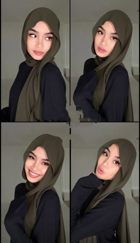 Hijab Makeup, Stile Hijab, Simple Hijab, Modern Hijab, Hijab Style Tutorial, Stylish Hijab, Modest Fashion Hijab, Muslim Outfits Casual, Muslim Fashion Hijab Outfits