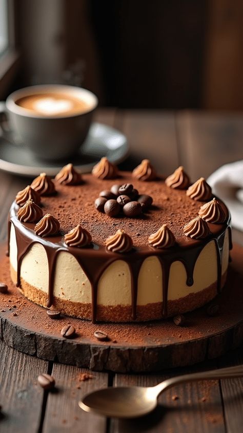 Coffee Cheesecake Recipe Irish Coffee Cheesecake, Chocolate Coffee Cheesecake, Peppermint Mocha Cheesecake, Coffee Cheesecake Recipes, Unique Cheesecake, Espresso Cheesecake, Mocha Cheesecake, Coffee Flavors, Coffee Cheesecake